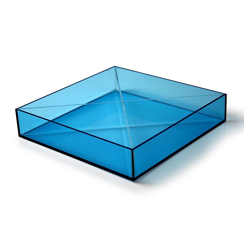 transparent blue acrylic tray