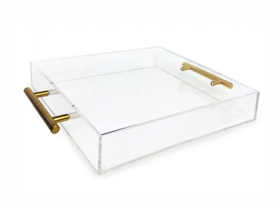 clear acrylic tray with handle